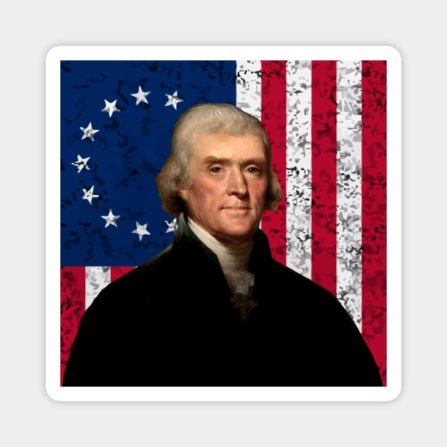 Jefferson and The American Flag Magnet by warishellstore