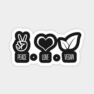 Peace Love Vegan Magnet