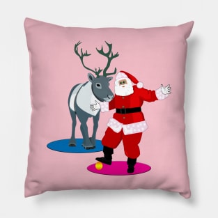 Santa Claus and Reindeer Pillow