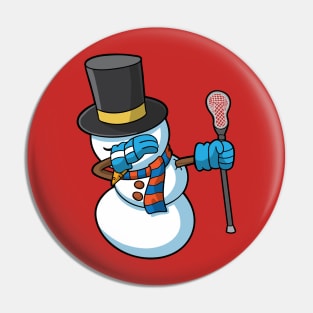 Lacrosse LAX Dabbing Snowman Christmas Pin