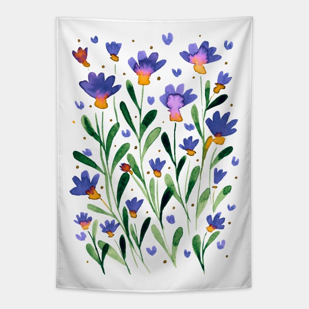 Forget me not flowers - violet Tapestry by wackapacka
