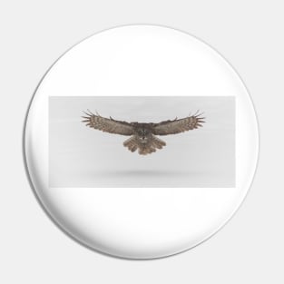 Great Grey Owl in flight Pin