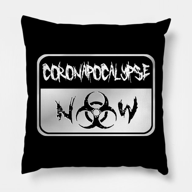 Coronapocalypse Now (silver) Pillow by Smurnov