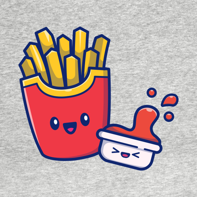 Discover Cute French Fries With Sauce - French Fries - T-Shirt