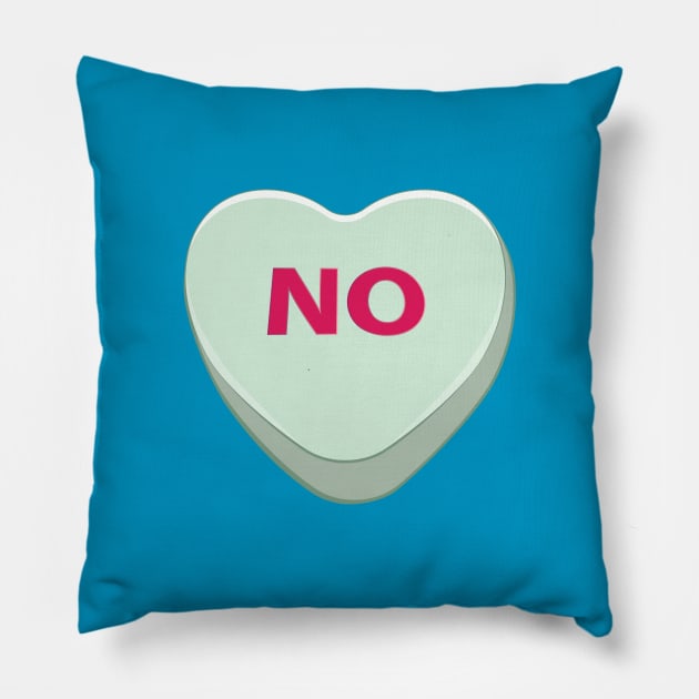 No candy heart Pillow by AnnArtshock