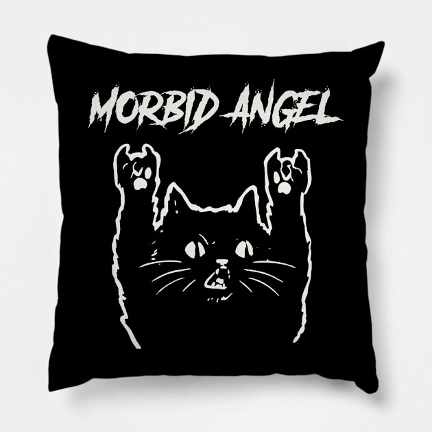 morbid angel metal cat Pillow by bubur ayam