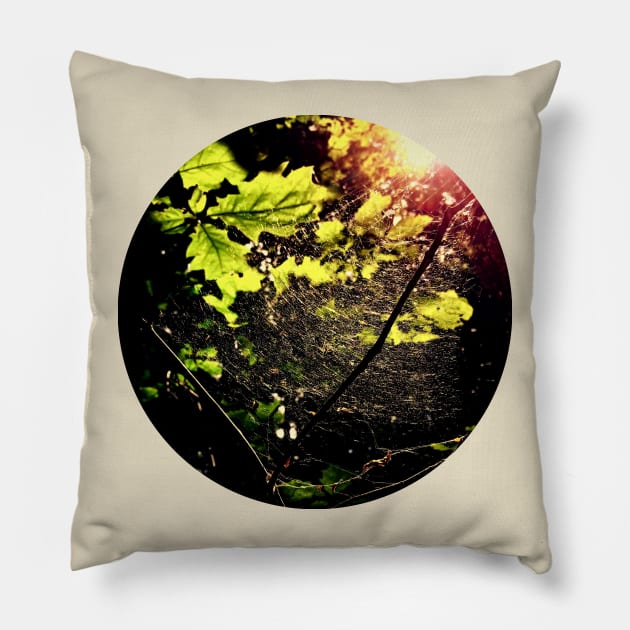Spiderweb in the Forest Pillow by KaSaPo
