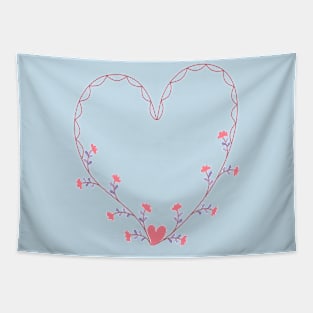 Pretty flowery heart Tapestry