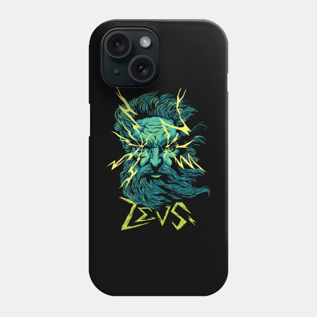 Zeus Geek God Of Thunder Mythology Phone Case by UNDERGROUNDROOTS