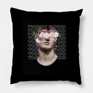 Greek Statue Head Think Quote Pillow