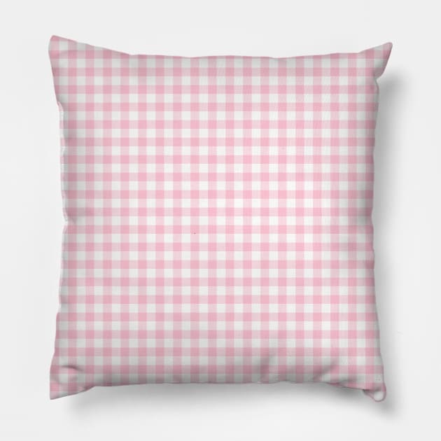 Pink and White Cute Vichy Pattern Pillow by Trippycollage