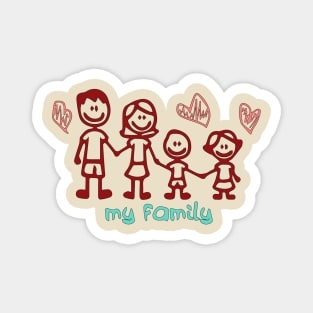 My Family Shirt Design - Unique Heart Gift Magnet