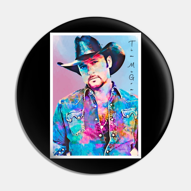 Poster Art Tim McGraw Cowboy Hat Pin by Next And Stop