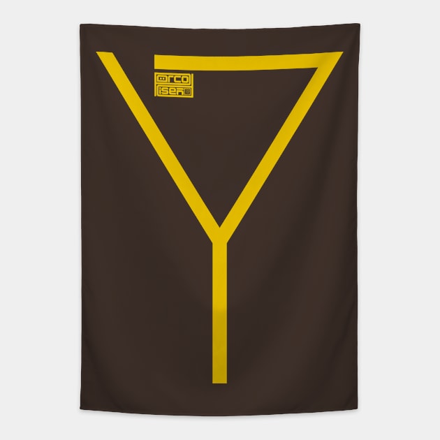 Letter Y Simple Thin Clean Minimalist Line Initial Tapestry by porcodiseno