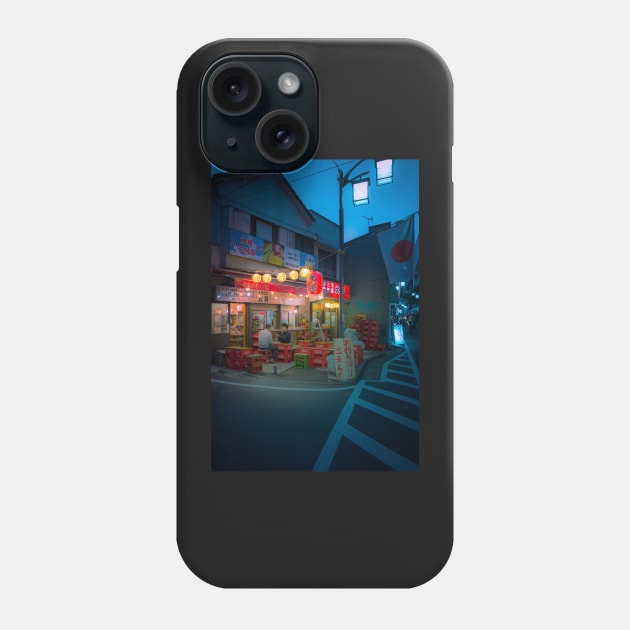 Small street izakaya in Koenji Chilling outside on warm summer night Phone Case by TokyoLuv