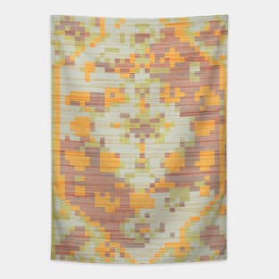 Rug square glitch orange Tapestry