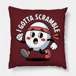 I Gotta Scramble Egg Food Pun Gym Workout Pillow