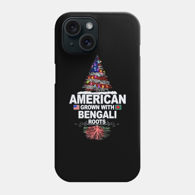 Christmas Tree  American Grown With Bengali Roots - Gift for Bengali From Bangladesh Phone Case by Country Flags