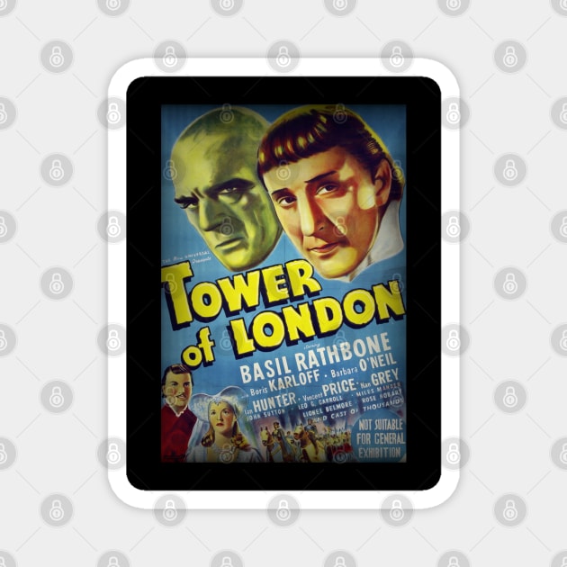 Tower Of London - 1939 Film Release Promotional Poster. Magnet by OriginalDarkPoetry