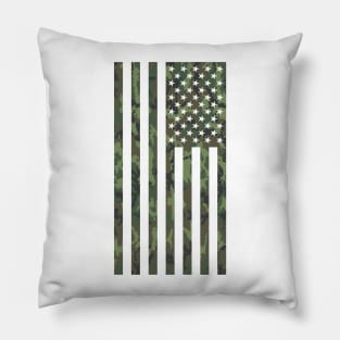 US Flag Down - Woodland Camo Pillow