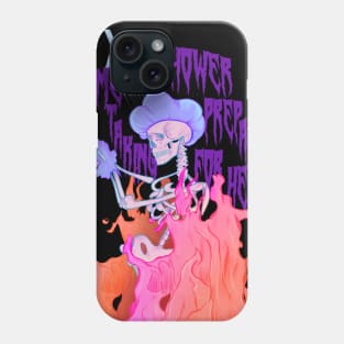 rad skeleton taking hot showers preparing for hell (cyberpunk trippy retro) Phone Case