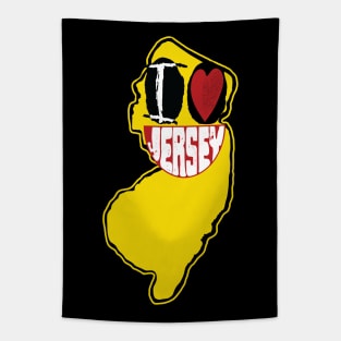 I Love New Jersey Smiling Happy Face Tapestry