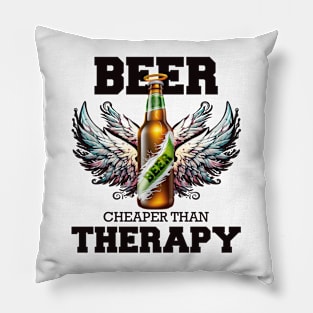 Beer Cheaper than Therapy Pillow