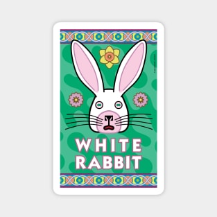 Nimble White Rabbit Crest Magnet