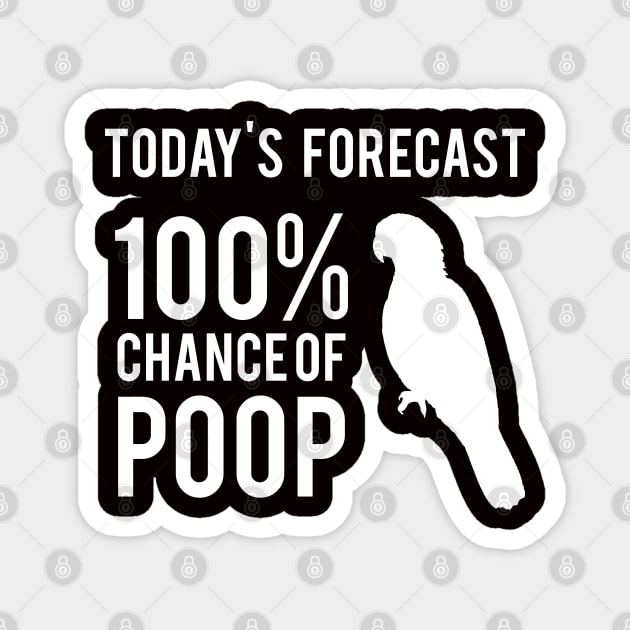 Today's Forecast 100% Chance of Poop, parrot Magnet by Einstein Parrot