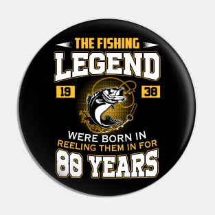 Mens 80th 1938 Birthday Pin