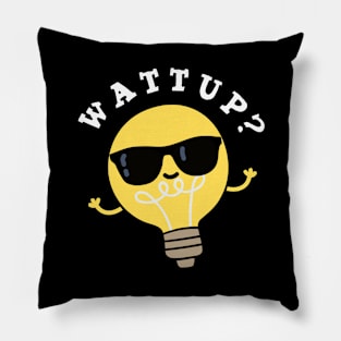 Watt Up Cute Electric Bulb Pun Pillow