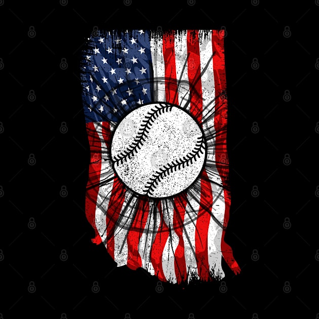 Baseball player American Flag by FabulousDesigns