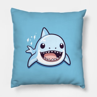 playful shark cartoon Pillow