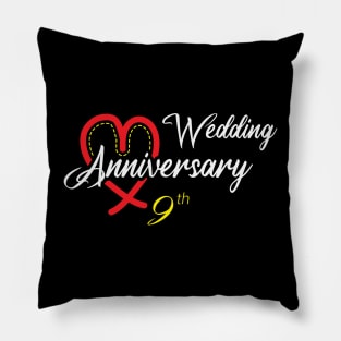 Wedding anniversary 9th love Pillow