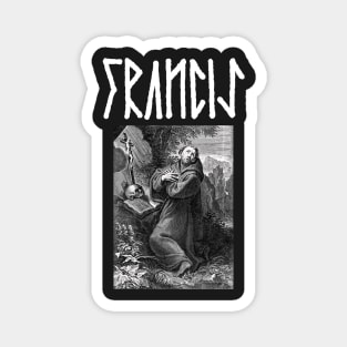 Saint Francis of Assisi Gothic Runes Hardcore Punk Magnet