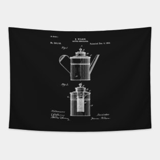 Coffee Patent - Coffee Shop Art - Black Chalkboard Tapestry