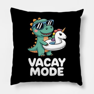 Vacay Mode Cute Dinosaur Pillow