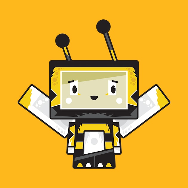 Cute Cartoon Blockimals Bee by markmurphycreative