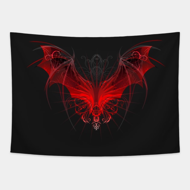 Red dragon wings ( Bat wings ) Tapestry by Blackmoon9