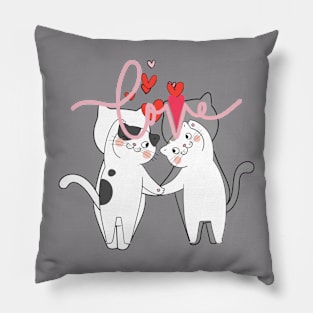 Two cats in love Pillow