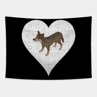 Jigsaw  Wolf Heart Design - Wild Animal Wolf Tapestry