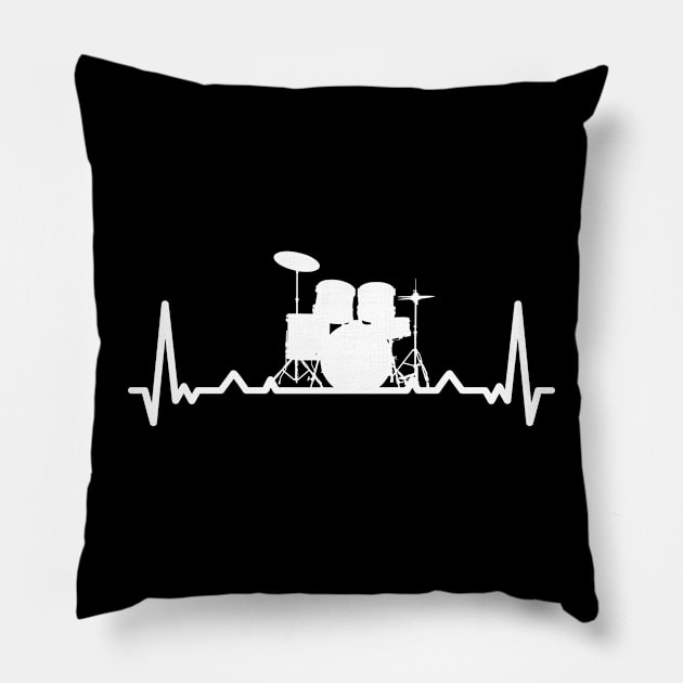 Heartbeat Drums Pillow by medd.art