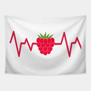 raspberry heart beat funny cute for fruit lover mom art vegetarian Tapestry