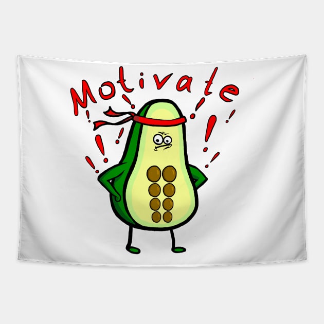 Motivation avocado Tapestry by ShenjyArt