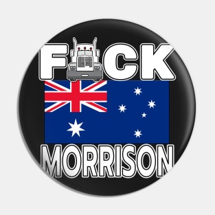 CONVOY TO CANBERRA FREEDOM RALLY AUSTRALIA FLAG HEARTS DESIGN WHITE LETTERS F-CK MORRISON Pin