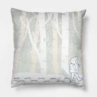 Winter forest walk Pillow