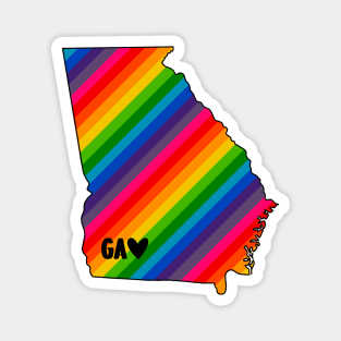 USA States: Georgia (rainbow) Magnet