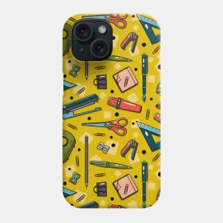 Office And School Stationery Items Ditsy Design Phone Case