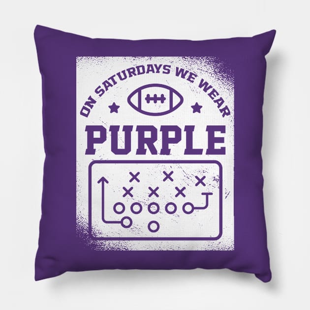 On Saturdays We Wear Purple // Vintage School Spirit // Go Purple Pillow by SLAG_Creative