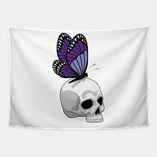 Butterfly with Skull Tapestry